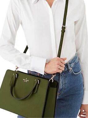 kate spade Laurel Way Reese Satchel Purse Enchanted Green